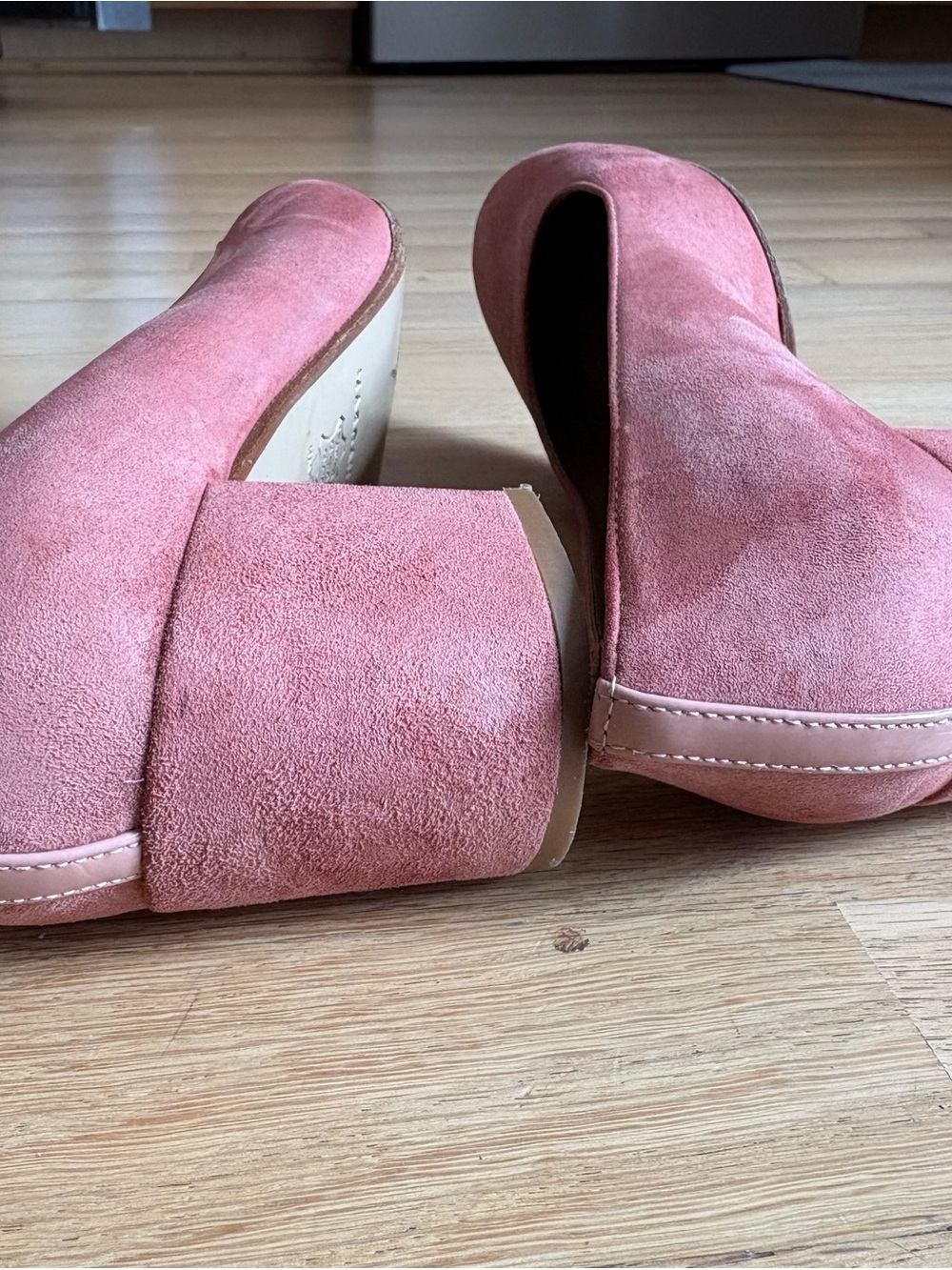 Margaux Suede Block Heel Pumps in Rose Pink - Picture 7 of 10